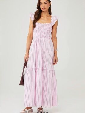 FAITHFULL THE BRAND ANDREA MAXI DRESS Fiori Stripe Palazzo New US Size 8 New